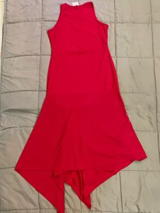AND Women Red Solid Paneled A-Line Dress
