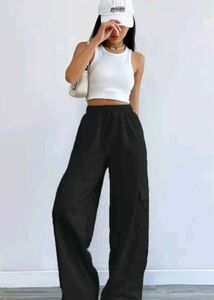 Black Wide Leg Cargo Pants
