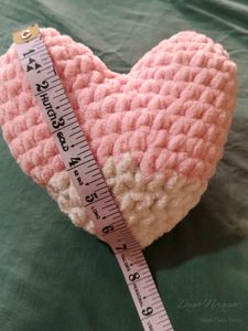 Handmade Pink &amp; White Heart Pillow