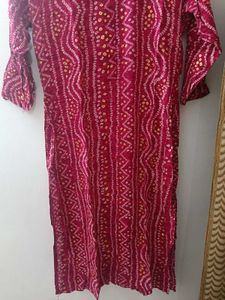 Beautiful Straight Bandhani Kurta