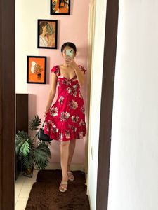 Red Floral Dress Size M