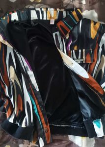 Abstract Print Button-Up Shirt