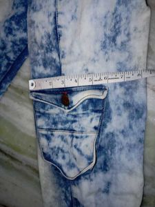 Acid Wash Cargo Jeans