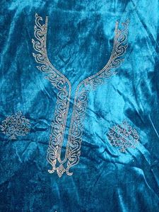 Teal Velvet dress materials