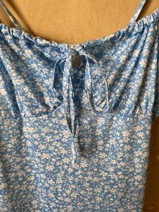 Blue Ditsy Midi Dress