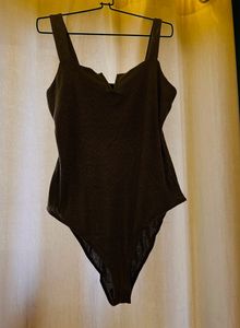 Silver Shimmery Bodysuit And Pink Top For Sruthi