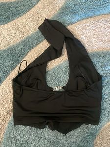 Black Halter Crop Top xs-m