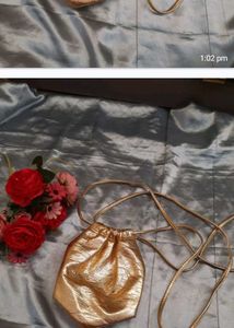 Zara Gold Drawstring Bag