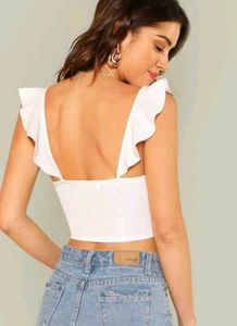 Shein Cute Tie-Front Crop Top