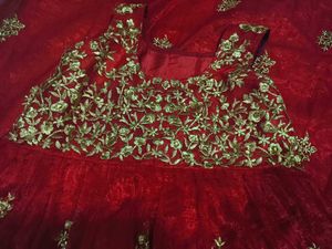 Red &amp; Gold Embroidered Dress