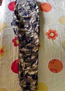 Army Print Trousers For Women