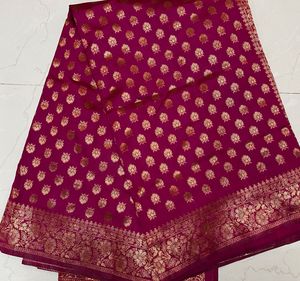 Magenta Banarasi Silk Saree