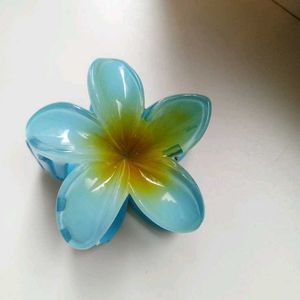 Blue Floral Hair Claw Clip ( PACK OF 1 PCS )