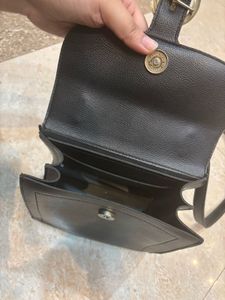 Black Structured Sling Bag