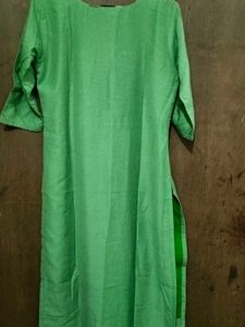 Green Embroidered long Kurta