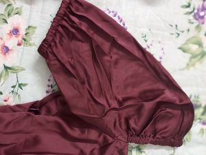 Burgundy Satin Mini Wrap Dress❣️✨💗 ( Size XL )