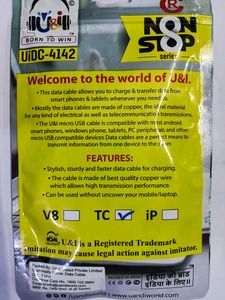 U&amp;i V8 2.4A Data Cable