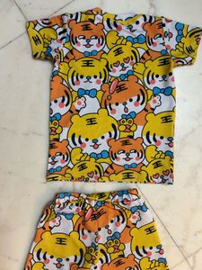 Cute Tiger Print Kids Outfit