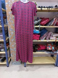 Patterned Maxi Nighty -M Size