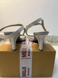 Metro Embellished Silver Heels