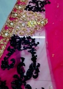 Dark Rani Colotlr Designer Saree With Blouse