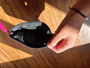 Pink Embroidered Pouch