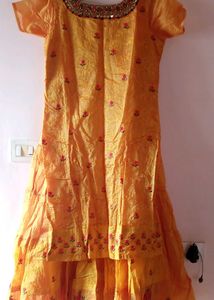 New Unused Yellow Embroidered Lehenga