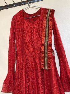 Madhuri Dixit Style Red Party Gown/ Frock
