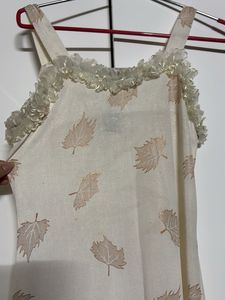 New Lingerie Leaf Print Slip Dress