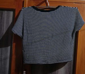 Striped Cropped Tee