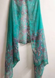 Teal Paisley Dupatta
