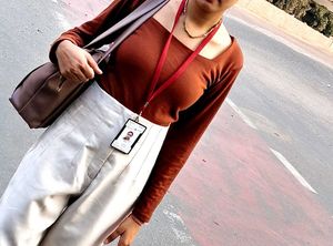 Brown Long Sleeve Top