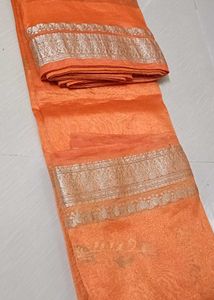 Orange Embroidered Saree