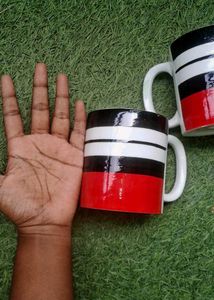 Striped Ceramic Mug Set 2