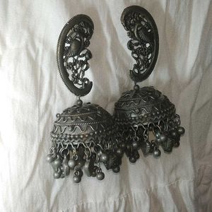 ✨Vintage Silver Jhumka Earrings💜