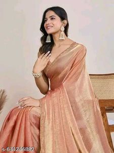 Elegant Peach Saree