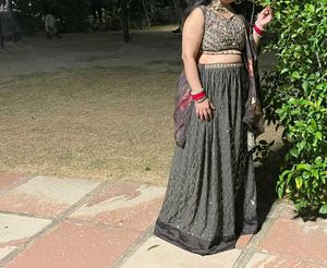 🩶 Grey Stylish Lahenga 🩶