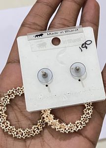 Elegant Circle Drop Pink Earrings - never used