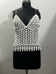 White Crochet Lace Cami Top