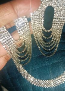 White Rhinestone Jewelry Set Fix Price