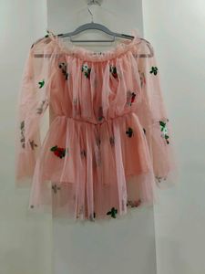 Pink Floral Embroidered Top