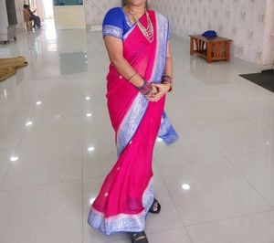 Pure Georgette Banaras With Blouse