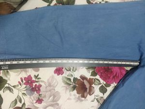 Blue Paper Bag Waist Pants