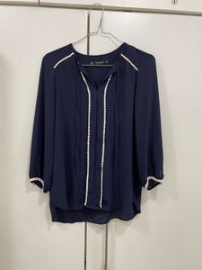 Elegant Navy Blue Top