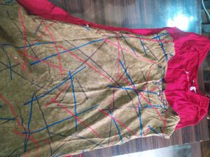 Brown and Red Tunic Top