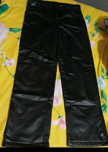 Faux Leather Wide Leg Pants