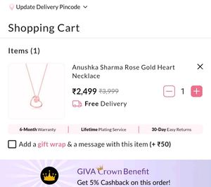GIVA 1000rs Coupon For Men And Women Any Jwellery