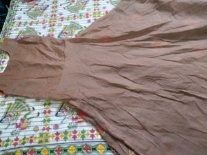 Brown Floral Embroidered Anarkali Suit