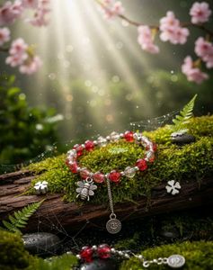 Red-green Beaded Bracelet