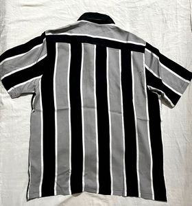 Black And Grey Striped Shirt.